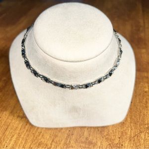 BCBGeneration Silver Toned Flat Pyramid Long Necklace (NEW WITH TAGS)